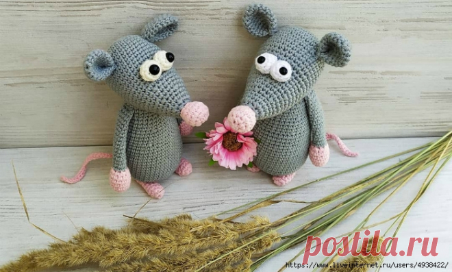 Игрушка Крыса, связанная крючком. Автор: Lisa Azarova. Игрушки для души. / Обсуждение на LiveInternet - Российский Сервис Онлайн-Дневников