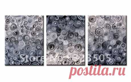 canvas oil Picture - More Detailed Picture about 3 piece Abstract modern wall art home decoration handpainted Black and white art oil painting set on canvas free shipping Picture in Painting &amp; Calligraphy from Art Blue River | Aliexpress.com | Alibaba Group