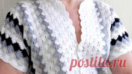 Летний разноцветный жакет (кофточка), связанный крючком. Summer multi-colored blouse, crocheted. | Елена ВладиС | Дзен