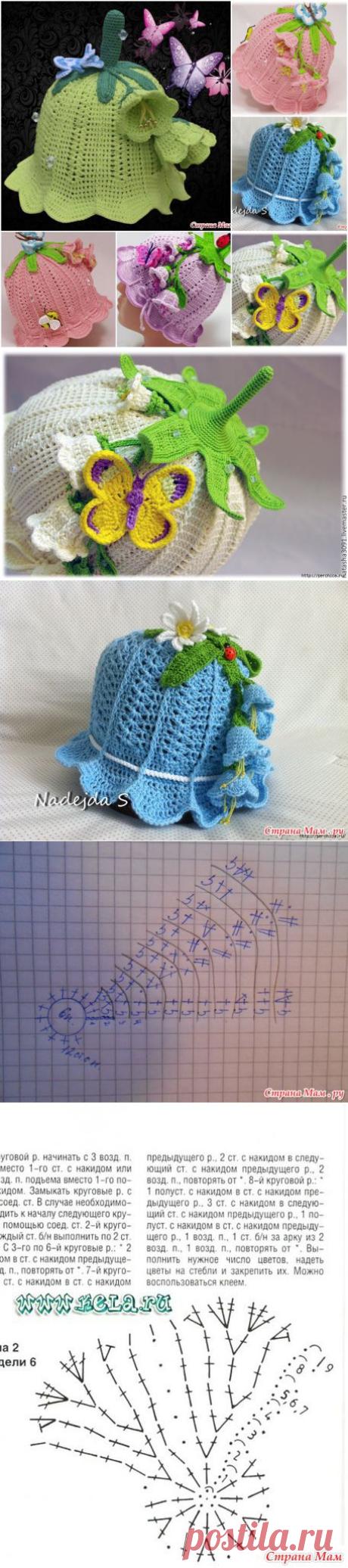 Как DIY довольно вязание крючком для девочек Bluebell Beanie Hat | www.FabArtDIY.com