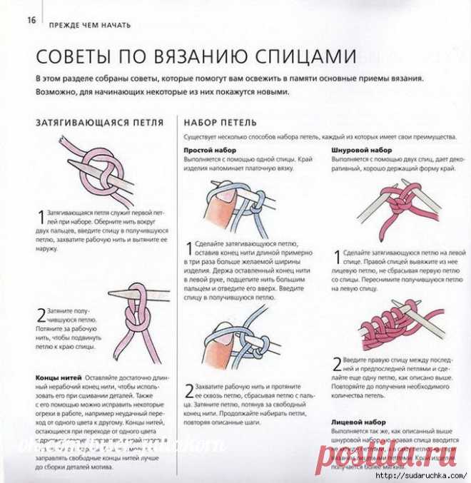Учимся вязать крючком и спицами. Основные уроки вязания для новичков.