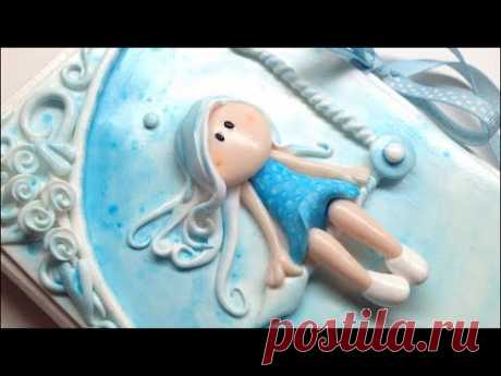 Polymer clay journal cover/ Cobertura de diário em Fimo