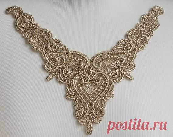 Lace Applique Gold Venise Lace for Jewelry Altered by MakingPlus