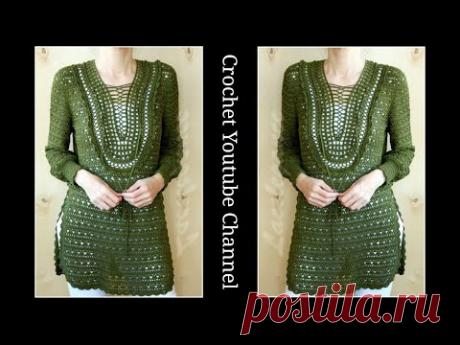 حصري علي قناتنا بلوزة كروشية 2021 بغرزة زهرة اللوتس بصدر مفتوح ج2 / قناة كروشية يوتيوب