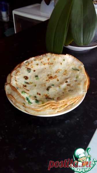 Сырные блины с зеленью Кулинарный рецепт