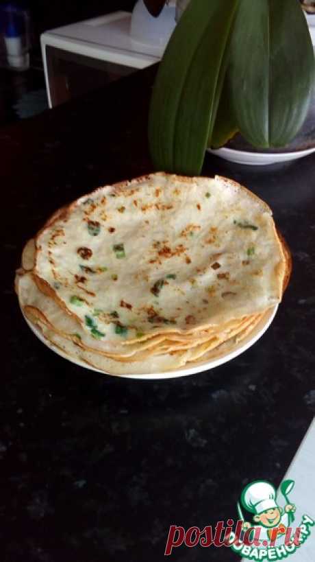 Сырные блины с зеленью Кулинарный рецепт