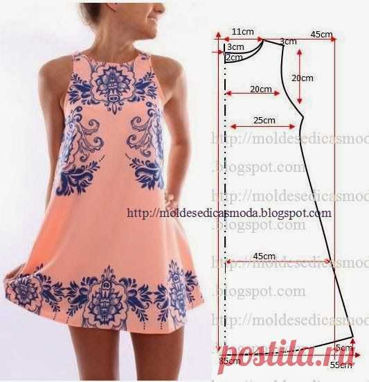 VESTIDO FÁCIL DE FAZER - 3 ~ Moldes Moda por Medida
