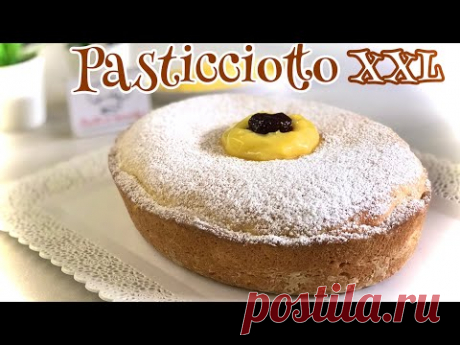 PASTICCIOTTO XXL CREMA E AMARENA facile e goloso TART WITH CUSTARD AND BLACK CHERRY