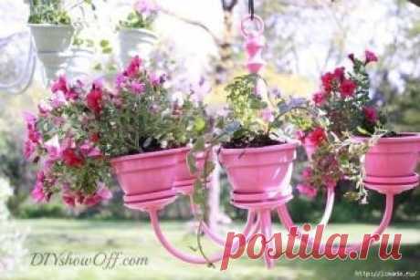 Кашпо из старой люстры — Сделай сам, идеи для творчества - DIY Ideas