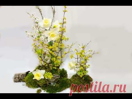 Флористика Весенняя композиция своими руками (Мастер Класс) Flower design. Floral.