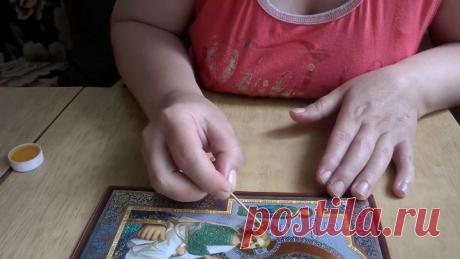 НАСЫПНОЙ стиль выкладывания ИКОНЫ полудрагоценными камнями.