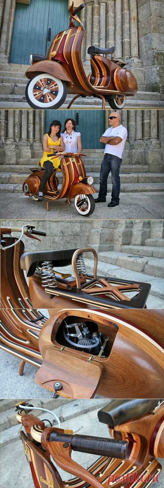 Деревянный скутер Vespa | Краснодеревщик