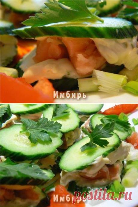 Огуречные лодочки с лососем : Простые рецепты для вкусной жизни