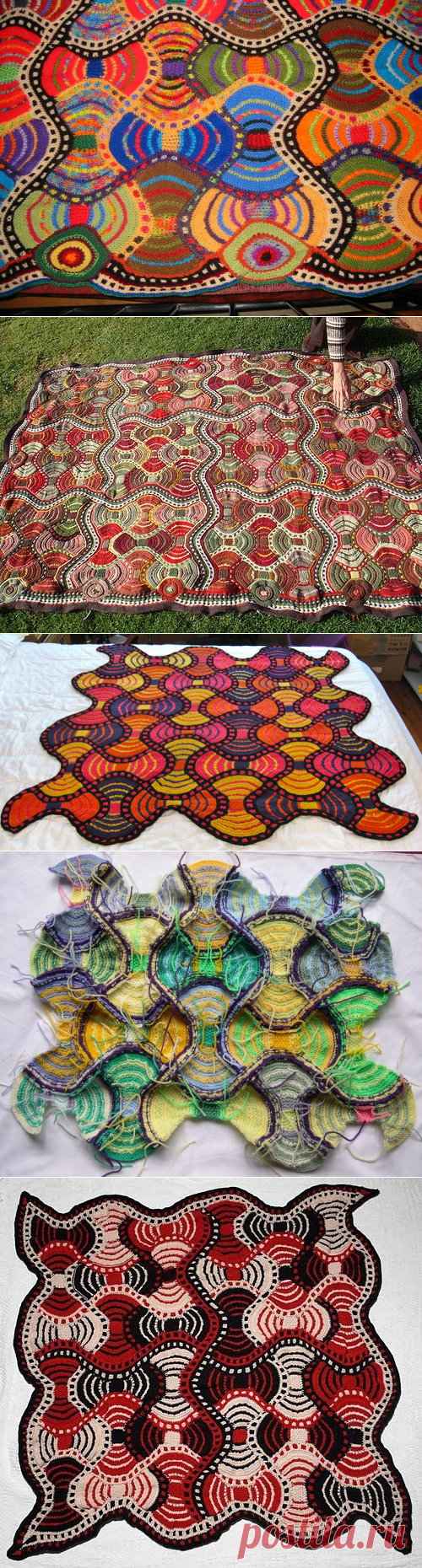 Плед спицами "Африканские приключения".