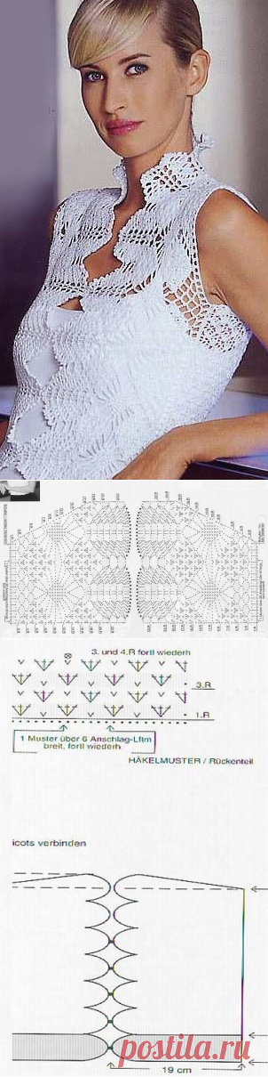 Летний жилет крючком