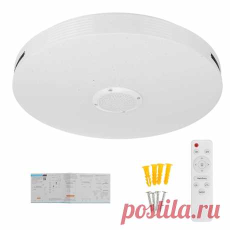 220v/110-220v dimmable bluetooth wifi led ceiling light 256 rgb music speaker lamp app remote Sale - Banggood.com