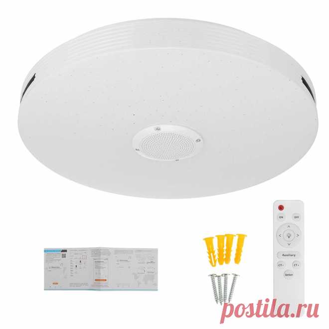 220v/110-220v dimmable bluetooth wifi led ceiling light 256 rgb music speaker lamp app remote Sale - Banggood.com