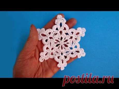 How to crochet snowflake - Снежинка - Pattern for free - Вязание крючком