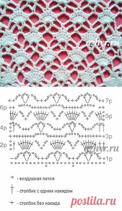 Ажурный узор крючком №11 | Ажур