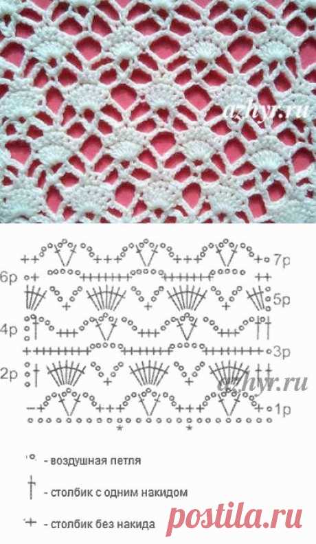 Ажурный узор крючком №11 | Ажур