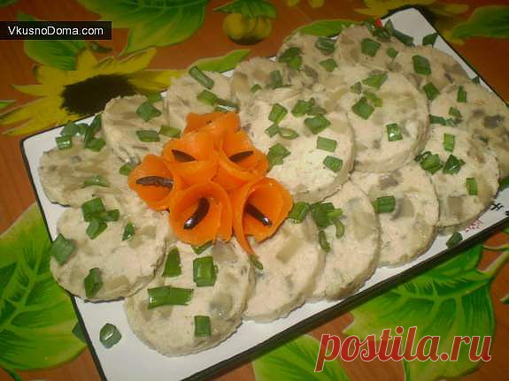 Колбаса домашняя куриная с грибами