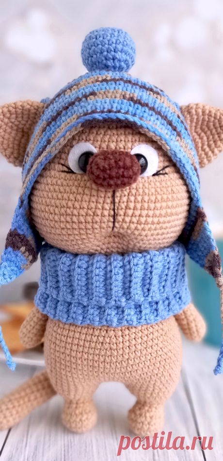 PDF Кот Клубок крючком. FREE crochet pattern; Аmigurumi animal patterns. Амигуруми схемы и описания на русском. Вязаные игрушки и поделки своими руками #amimore - котик в шапочке, котёнок, кот, кошечка, кошка.