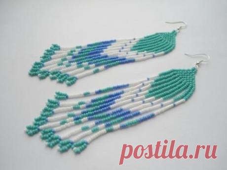 Серьги с бахромой