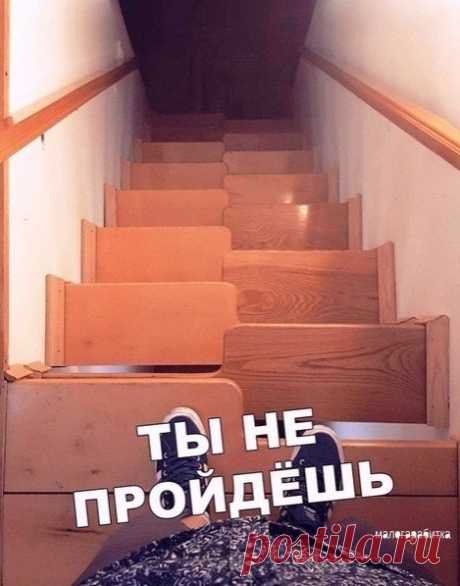 Очень удобная лестница. Гусиный шаг.