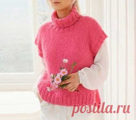Стильные и эффектные безрукавки, связанные простыми узорами (с описанием вязания) | Идеи рукоделия | Дзен