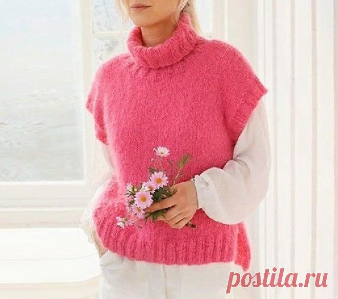 Стильные и эффектные безрукавки, связанные простыми узорами (с описанием вязания) | Идеи рукоделия | Дзен