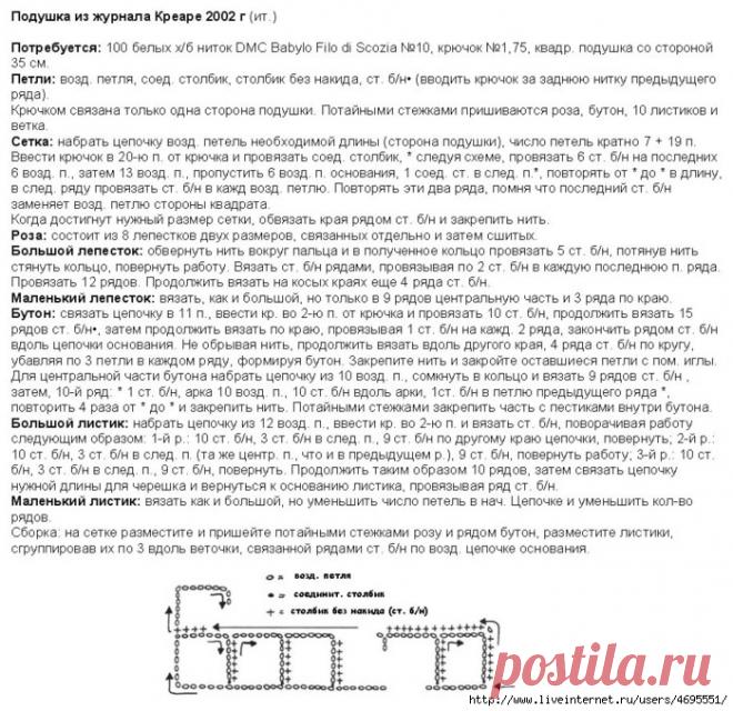 Ажурные подушки из квадратных мотивов — Рукоделие