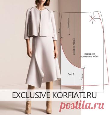 Выкройка шерстяной юбки от Школы шитья Анастасии Корфиати
