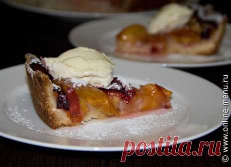 Песочный пирог с персиками и сливами &amp;#8212; рецепт - Онлайн-меню - рецепты с фото