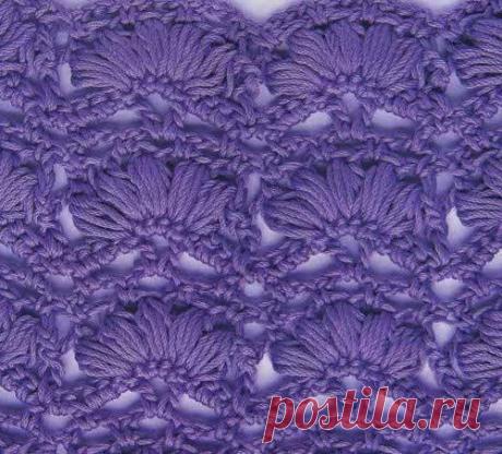 Ажурный узор для вязания крючком &quot;Цветочки&quot;