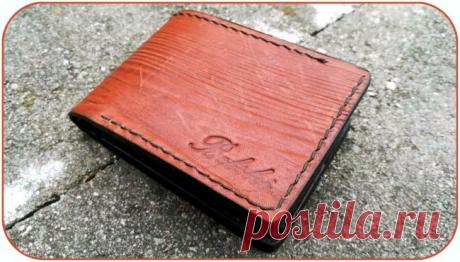 «Деревянное» портмоне, техника тиснения на коже текстуры дерева