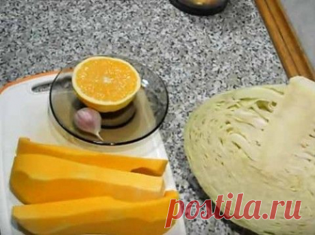 МАРИНОВАННАЯ КАПУСТА С ТЫКВОЙ И АПЕЛЬСИНОМ за сутки