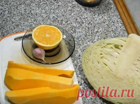 МАРИНОВАННАЯ КАПУСТА С ТЫКВОЙ И АПЕЛЬСИНОМ за сутки