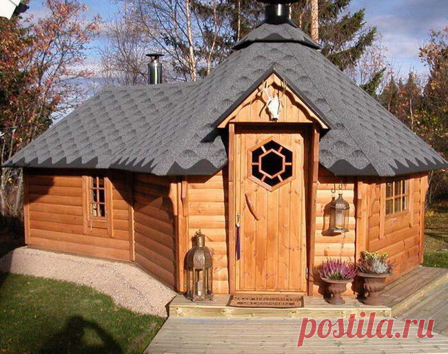 Симпатичная баня-теремок своими руками