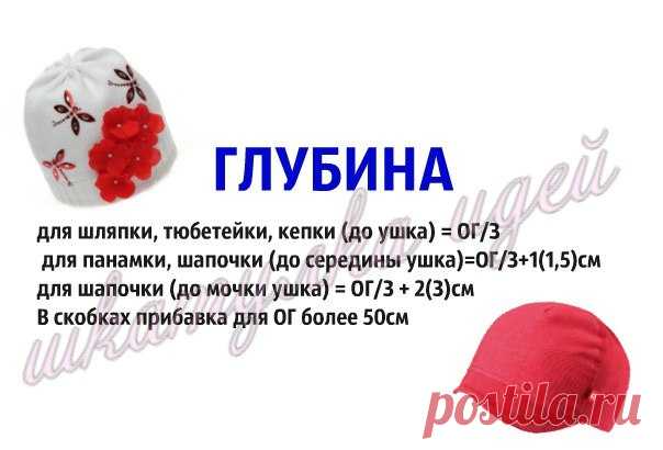 Как определить глубину шапки, шляпки, кепки,зная обхват головы?
