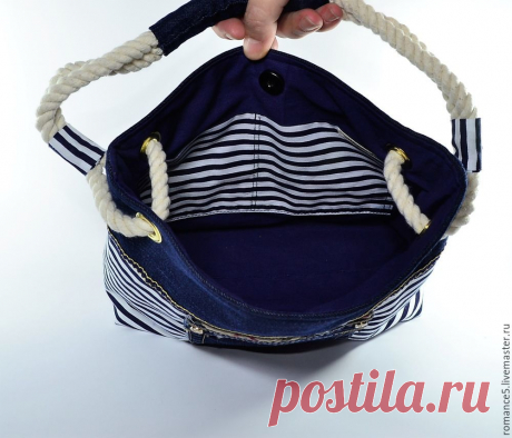 Шьем летнюю сумку в морском стиле - Ярмарка Мастеров - ручная работа, handmade
