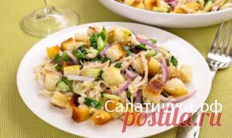 РЕЦЕПТ САЛАТА С СУХАРИКАМИ , КОЛБАСОЙ И СЫРОМ | Рецепты вкусных салатов