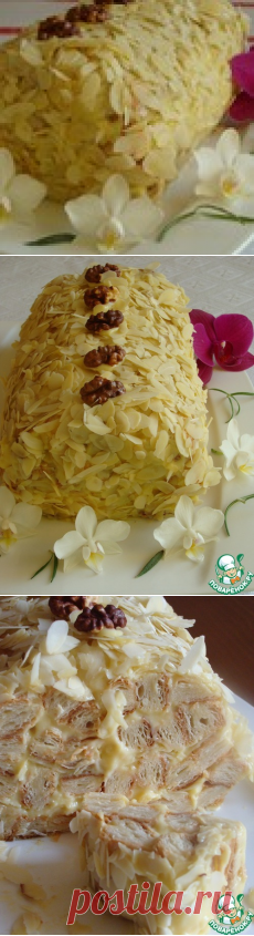 Миндальное полено из слоеного теста - кулинарный рецепт