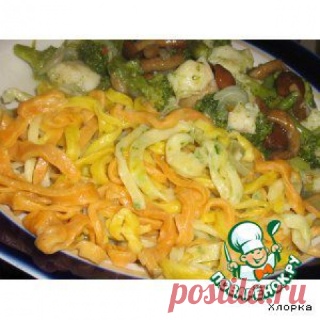 Разноцветная домашняя лапша - кулинарный рецепт