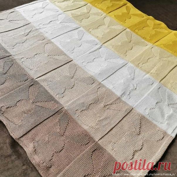 Плед теневым узором
Связан :
Baby Smiles Cotton:
100% египетский хлопок
Спицы/крючок 2.5-3 мм;
25 г ~ 92 м;

Похожие схемки нашла в интернете