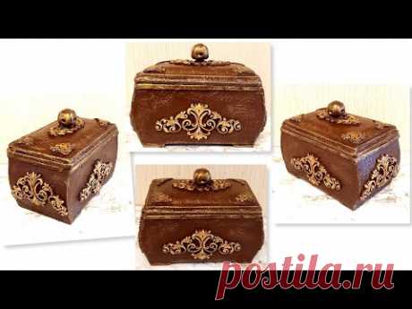 DIY/ Amazing jewelry box from recycled cardboard/Cardboard crafts