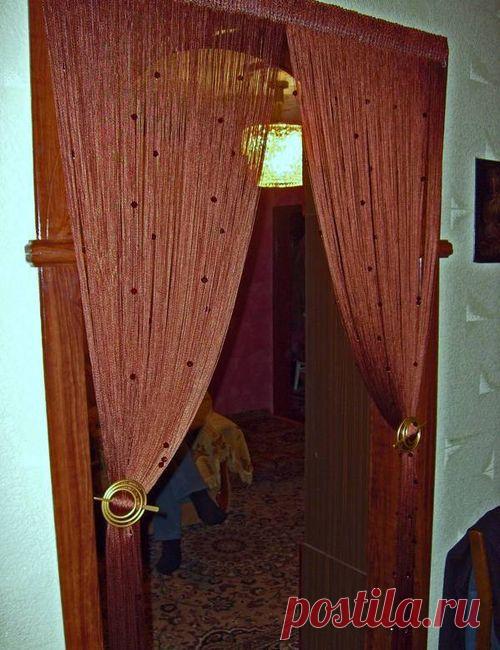 Бамбуковые и другие шторы на дверной проем: фото и видео урок