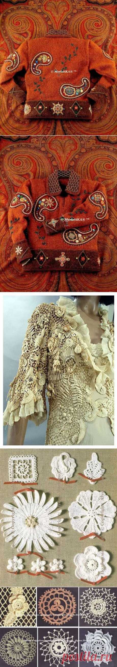 Ещё один способ использования элементов ирландского кружева ...
