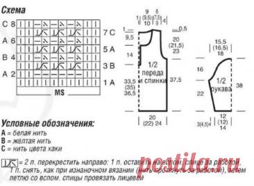 Pullover with tricolor structural free pattern
