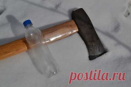 Топор + пластиковые бутылки