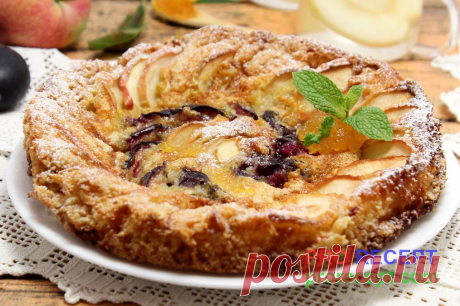 Пирог с яблоками и сливами - пошаговый рецепт с фото | PRO RECEPT